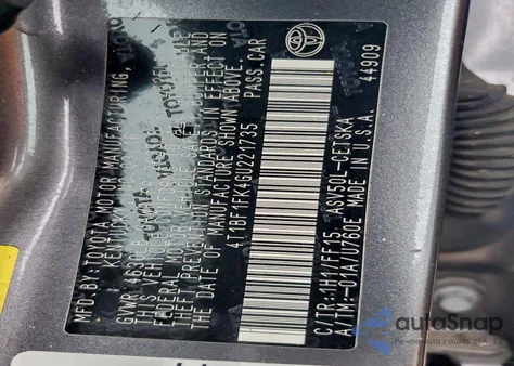 2016 Toyota Camry Le z USA, uszkodzony, nr VIN 4T1BF1FK4GU221735